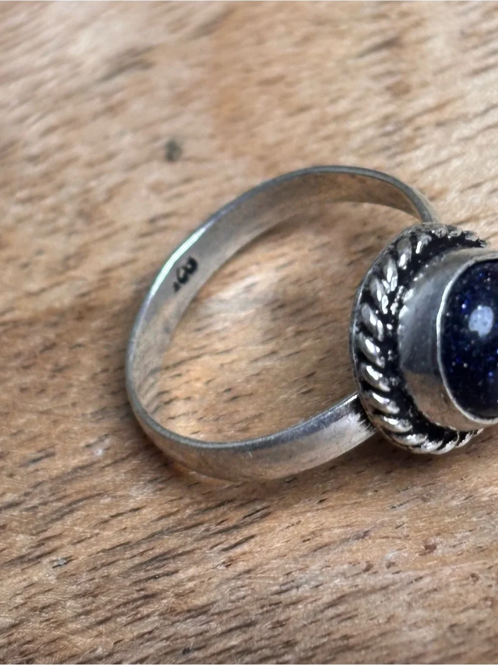 Silver Ring with Dark black Stone | Women Jewelry gemstone size 7